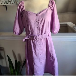 ModCloth Princess Highway Lilac Puff Sleeve Dress